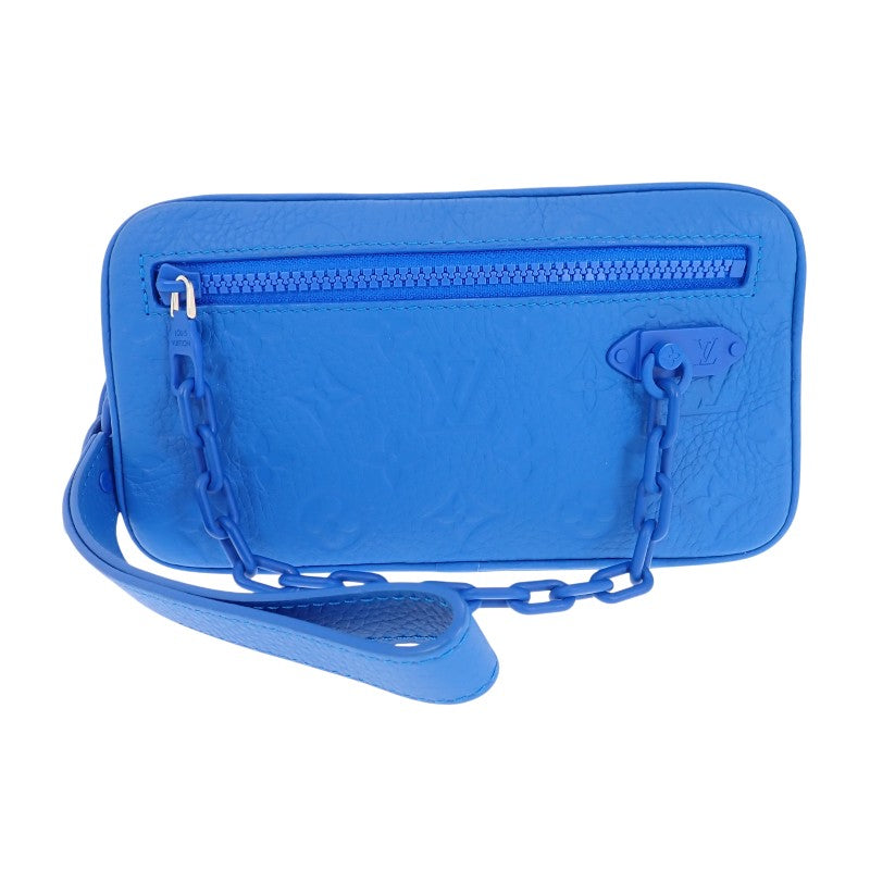 ルイヴィトン LOUIS VUITTON ポシェット ヴォルガ M53557 クラッチバッグ トリヨンレザー ブルー メンズ レディース【中古】【Aランク】