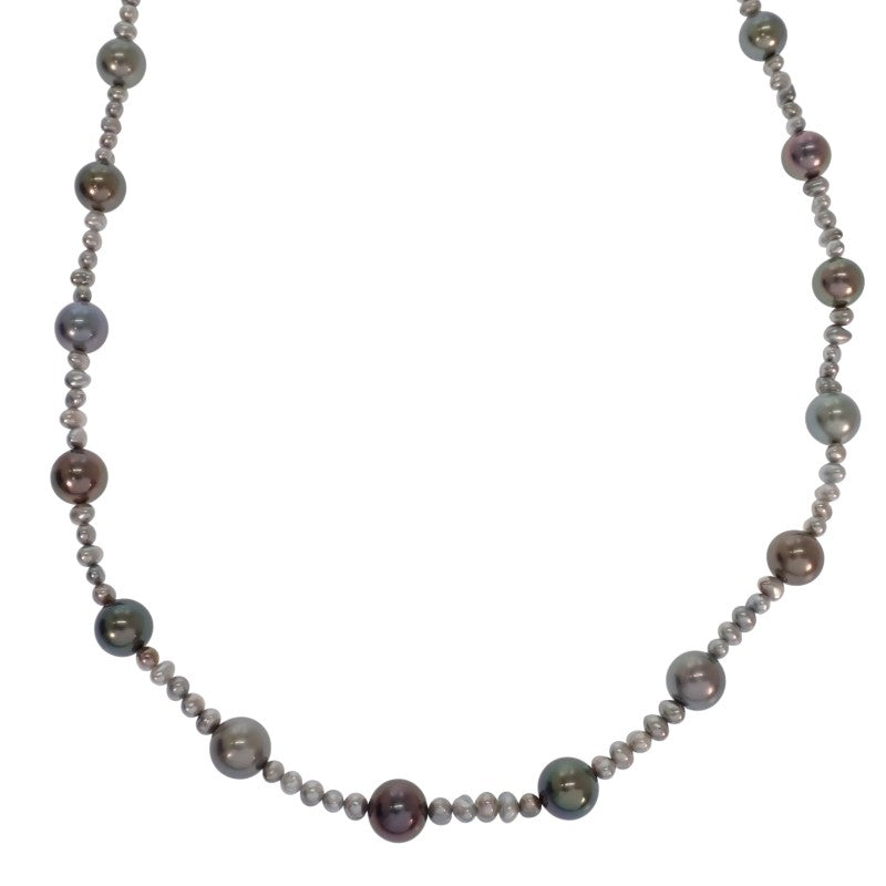 ミキモト MIKIMOTO 黒蝶パール ネックレス K18ホワイトゴールド レディース【中古】【Aランク】