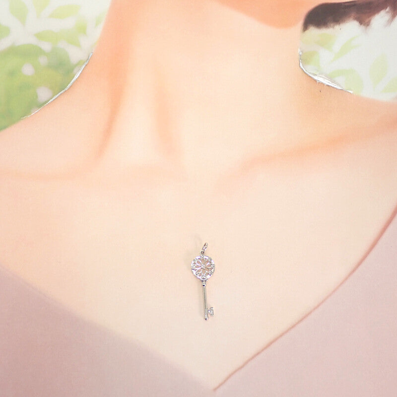 蒂芙尼 TIFFANY&Co. 花卉鑰匙鑽石吊墜 K18白金鑽石女士【中古】【A級】