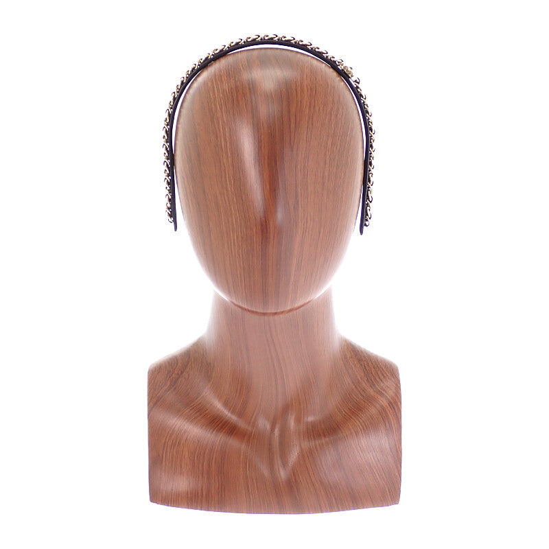 シャネル CHANEL ココマークカチューシャ AB6143 ヘアアクセサリー レザー ブラック ゴールド金具 レディース【中古】【ABランク】