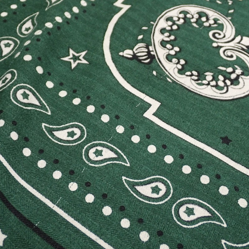 エルメス HERMES カレジェアン レクレ バンダナ 大判 ストール スカーフ カシミヤ シルク グリーン レディース【中古】【ABランク】