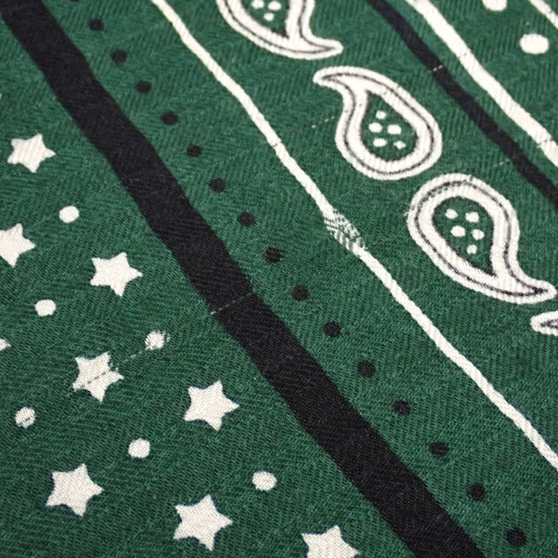 エルメス HERMES カレジェアン レクレ バンダナ 大判 ストール スカーフ カシミヤ シルク グリーン レディース【中古】【ABランク】