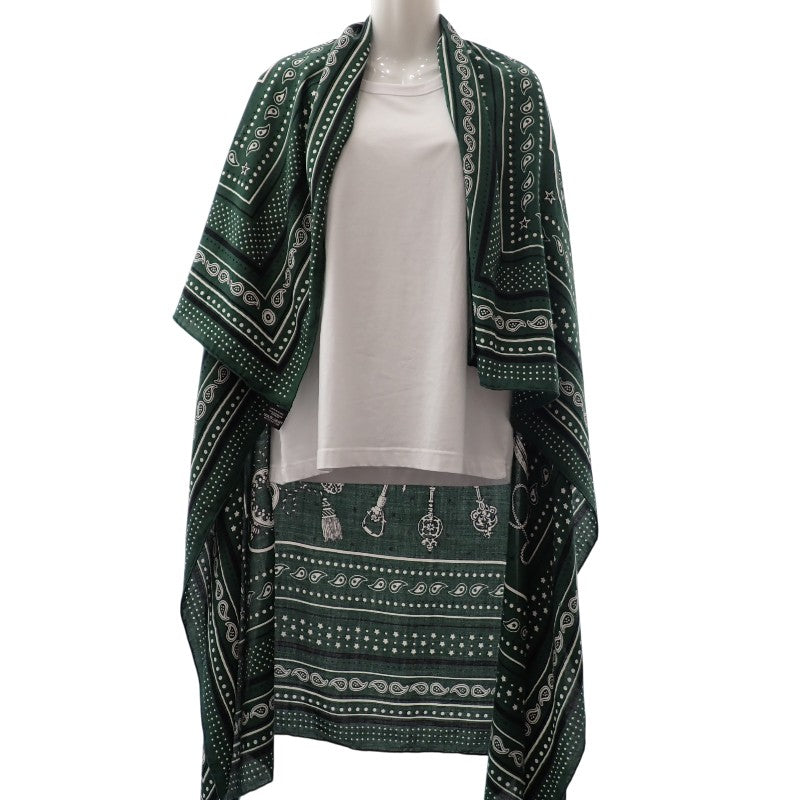 エルメス HERMES カレジェアン レクレ バンダナ 大判 ストール スカーフ カシミヤ シルク グリーン レディース【中古】【ABランク】