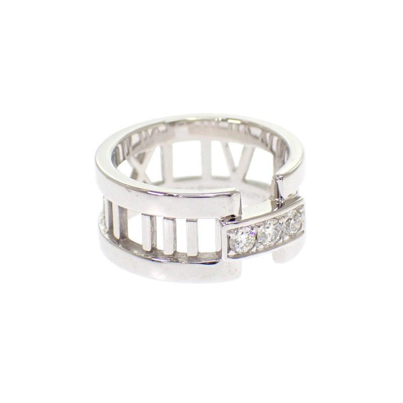 蒂芙尼 TIFFANY&Co. Atlas Open 8號 戒指 K18白金 鑽石 女士【中古】【A級品】