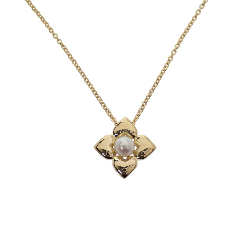 ミキモト MIKIMOTO 1粒パール ペンダント ネックレス K18イエロー 