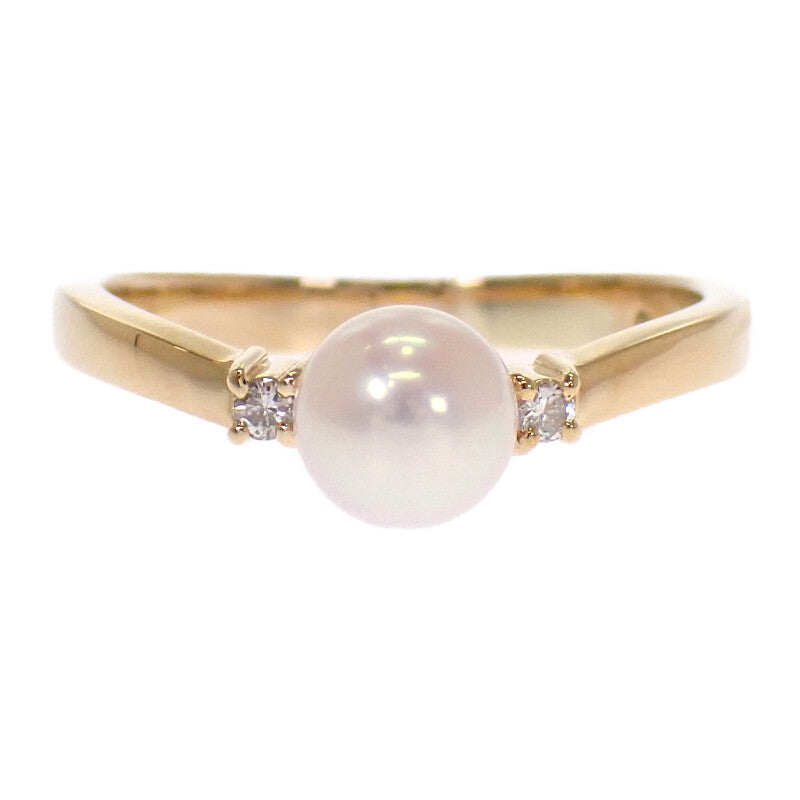 タサキ TASAKI パール 9号 リング K18イエローゴールド ダイヤモンド レディース【中古】【Aランク】