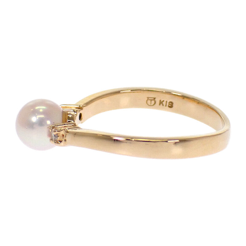 TASAKI Pearl Ring K18 Yellow Gold Diamond Women's 【Used】【A rank】