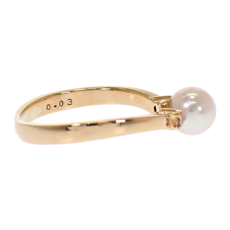 TASAKI Pearl Ring K18 Yellow Gold Diamond Women's 【Used】【A rank】