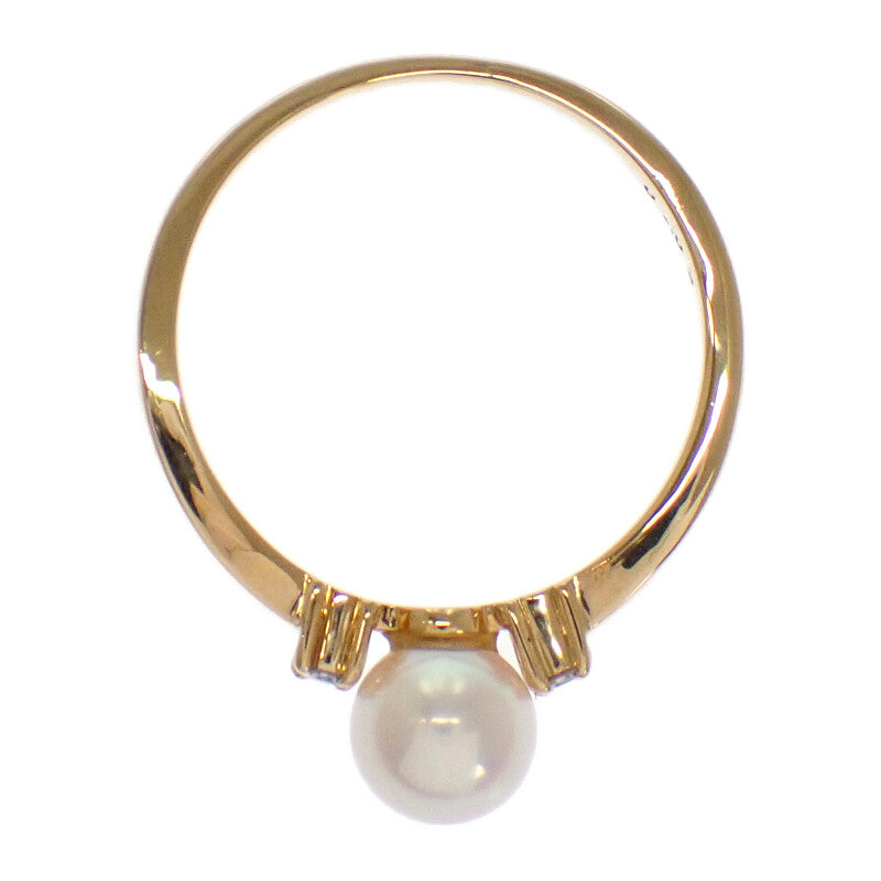 TASAKI Pearl Ring K18 Yellow Gold Diamond Women's 【Used】【A rank】