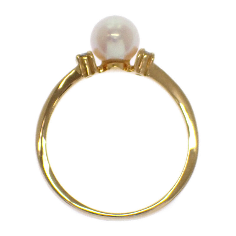 TASAKI Pearl Ring K18 Yellow Gold Diamond Women's 【Used】【A rank】