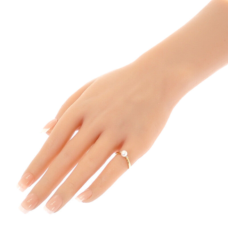 TASAKI Pearl Ring K18 Yellow Gold Diamond Women's 【Used】【A rank】