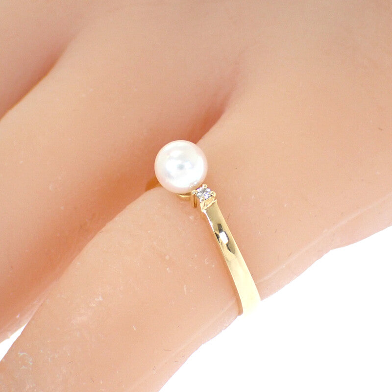 TASAKI Pearl Ring K18 Yellow Gold Diamond Women's 【Used】【A rank】