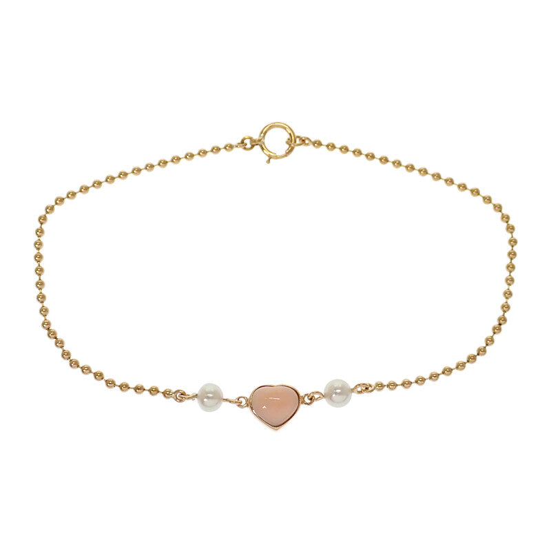 タサキ TASAKI ハート コーラル ブレスレット K18イエローゴールド パール サンゴ ピンク レディース【中古】【Aランク】