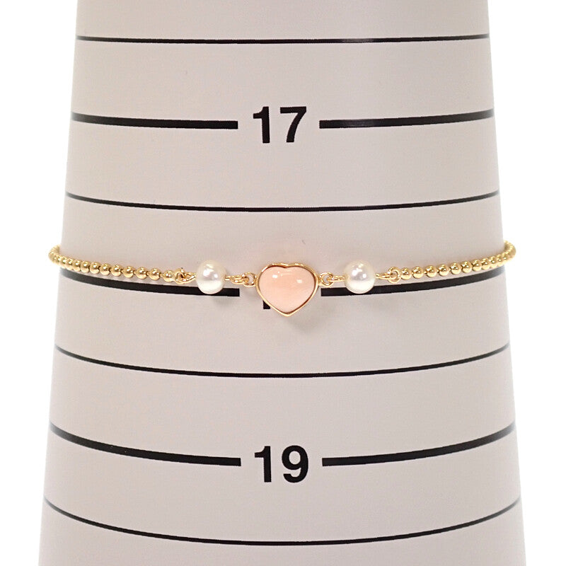 タサキ TASAKI ハート コーラル ブレスレット K18イエローゴールド パール サンゴ ピンク レディース【中古】【Aランク】