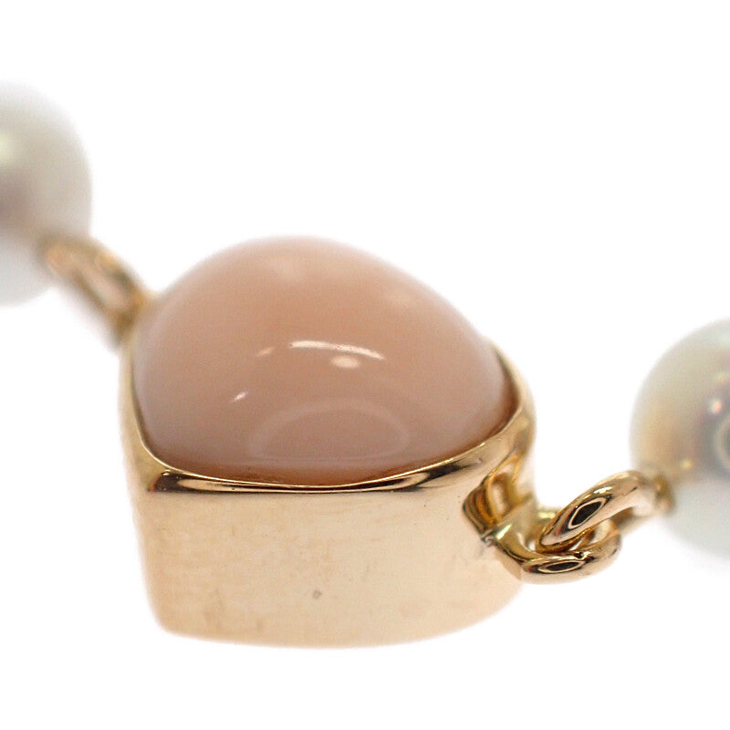 TASAKI TASAKI 心型珊瑚手鍊 K18黃金 珍珠 珊瑚 金色 女士【中古品】【A級品】