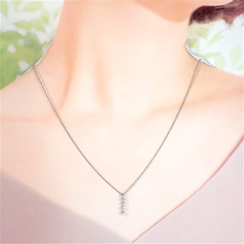 ミキモト MIKIMOTO ダイヤ ペンダント ネックレス K18ホワイトゴールド ダイヤモンド レディース【中古】【Aランク】