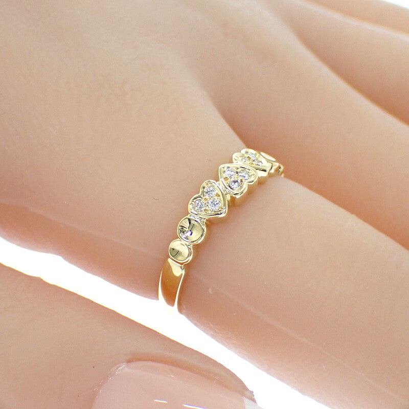 ディオール Dior ハート 14号 リング K18イエローゴールド ダイヤモンド レディース【中古】【Aランク】