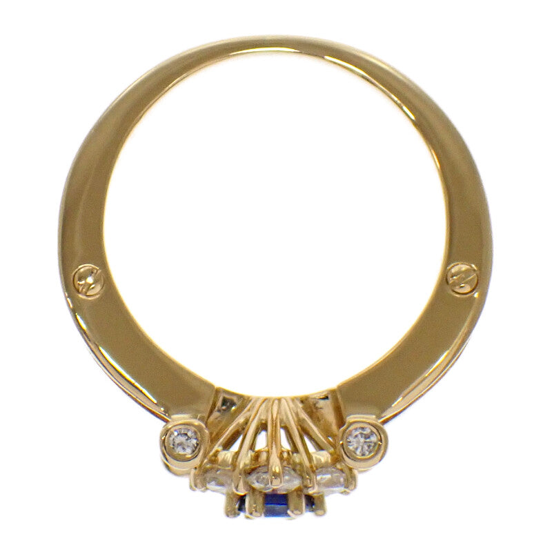 KORLOFF 七宝焼き K18 サファイア ダイヤモンド 10.5号 リング K18イエローゴールド ダイヤモンド サファイア レディース【中古】【Aランク】