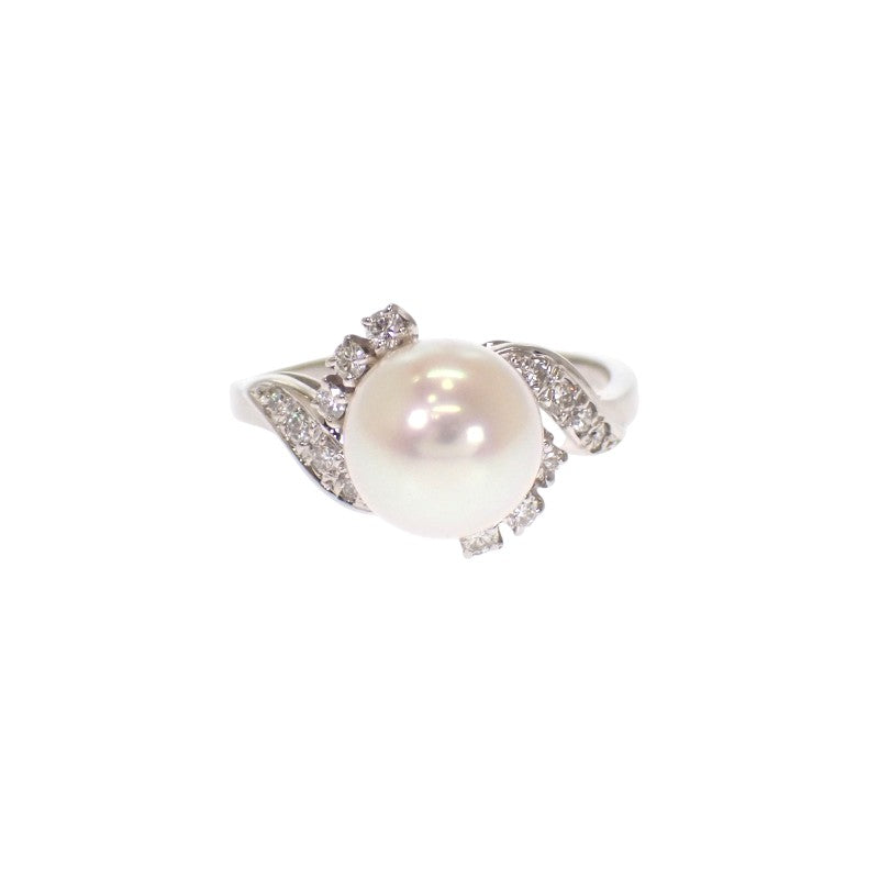 ミキモト MIKIMOTO アコヤ真珠 ダイヤモンド 9号 リング Pt950プラチナ アコヤ真珠 ダイヤモンド アコヤ真珠 レディース【中古】【Aランク】
