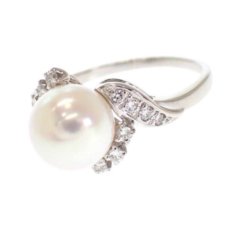 ミキモト MIKIMOTO アコヤ真珠 ダイヤモンド 9号 リング Pt950プラチナ アコヤ真珠 ダイヤモンド アコヤ真珠 レディース【中古】【Aランク】