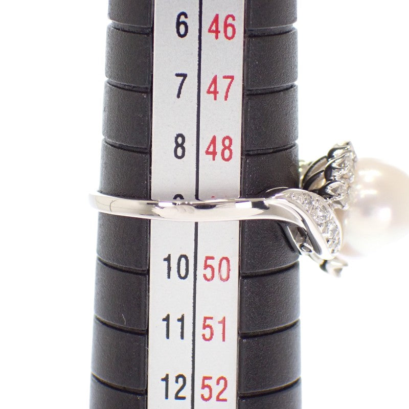 ミキモト MIKIMOTO アコヤ真珠 ダイヤモンド 9号 リング Pt950プラチナ アコヤ真珠 ダイヤモンド アコヤ真珠 レディース【中古】【Aランク】