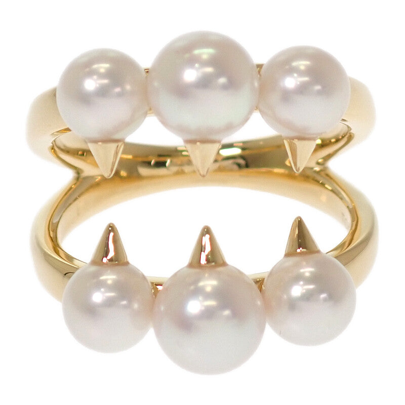 タサキ TASAKI デインジャー シグネチャー 12号 R-4497-18KYG リング K18イエローゴールド ホワイト あこや真珠 レディース【中古】【Aランク】