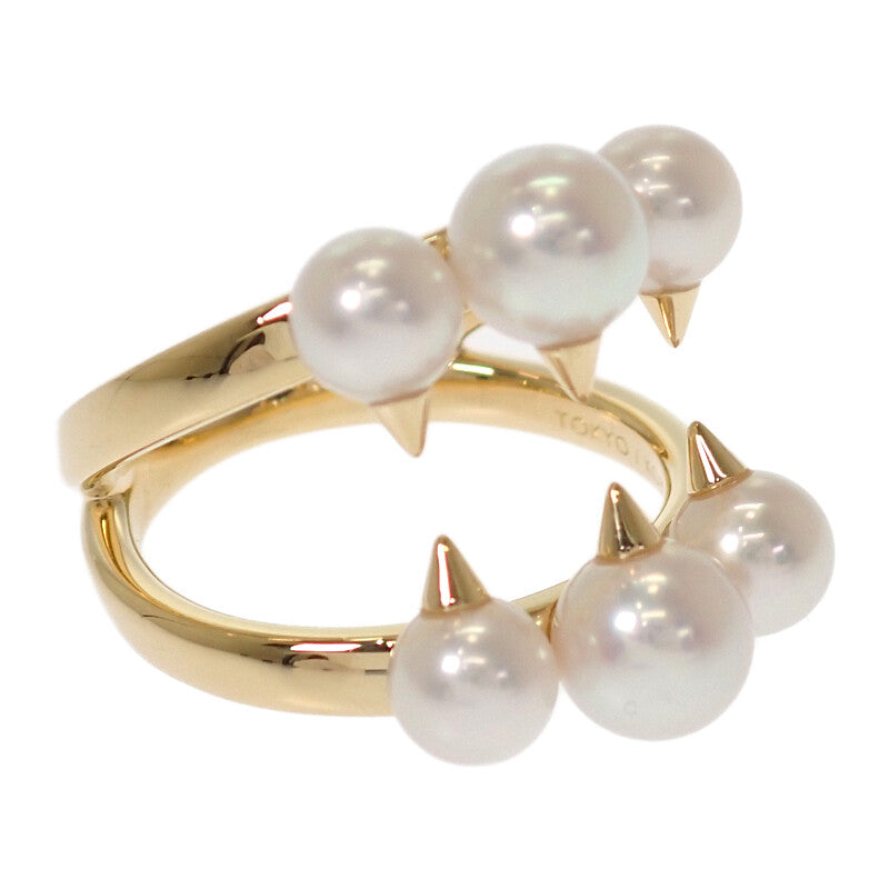 タサキ TASAKI デインジャー シグネチャー 12号 R-4497-18KYG リング K18イエローゴールド ホワイト あこや真珠 レディース【中古】【Aランク】