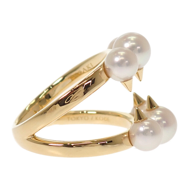 タサキ TASAKI デインジャー シグネチャー 12号 R-4497-18KYG リング K18イエローゴールド ホワイト あこや真珠 レディース【中古】【Aランク】