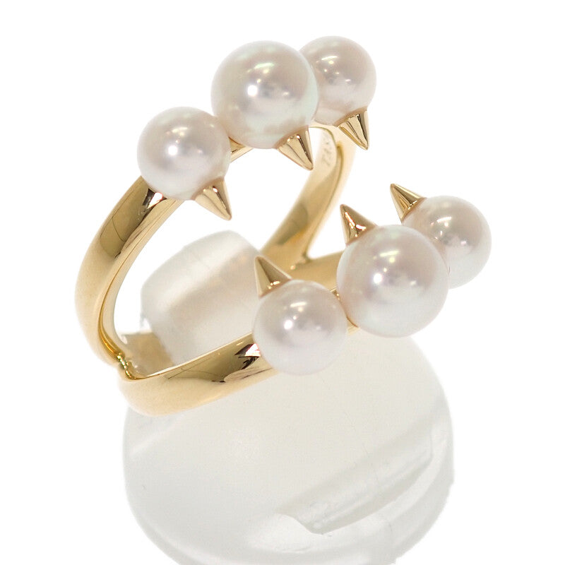 タサキ TASAKI デインジャー シグネチャー 12号 R-4497-18KYG リング K18イエローゴールド ホワイト あこや真珠 レディース【中古】【Aランク】