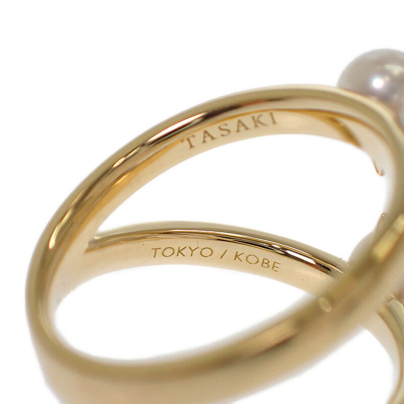 塔思琦 TASAKI danger signature 12號 R-4497-18KYG 戒指 K18黃金 白色 養殖珍珠 女士【中古】【A級】