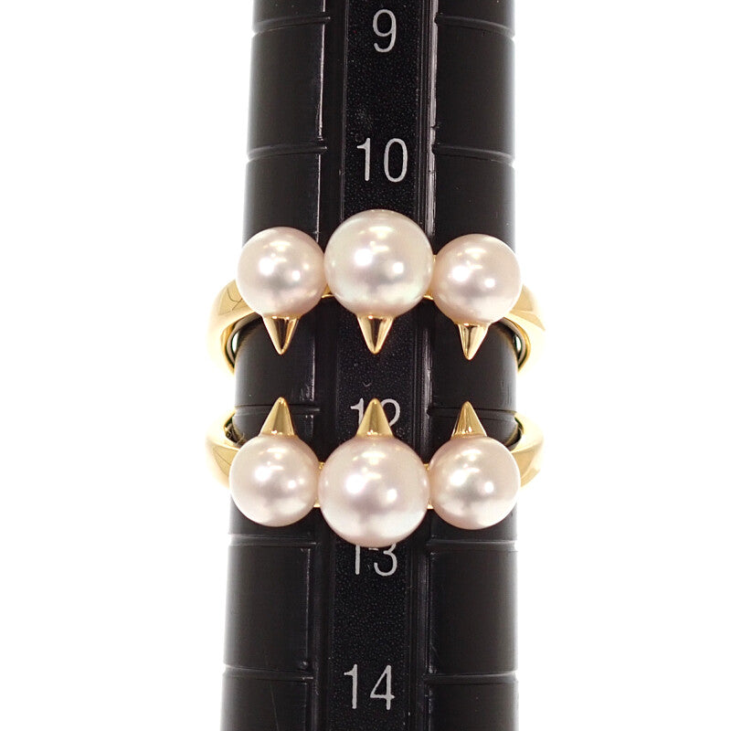 タサキ TASAKI デインジャー シグネチャー 12号 R-4497-18KYG リング K18イエローゴールド ホワイト あこや真珠 レディース【中古】【Aランク】