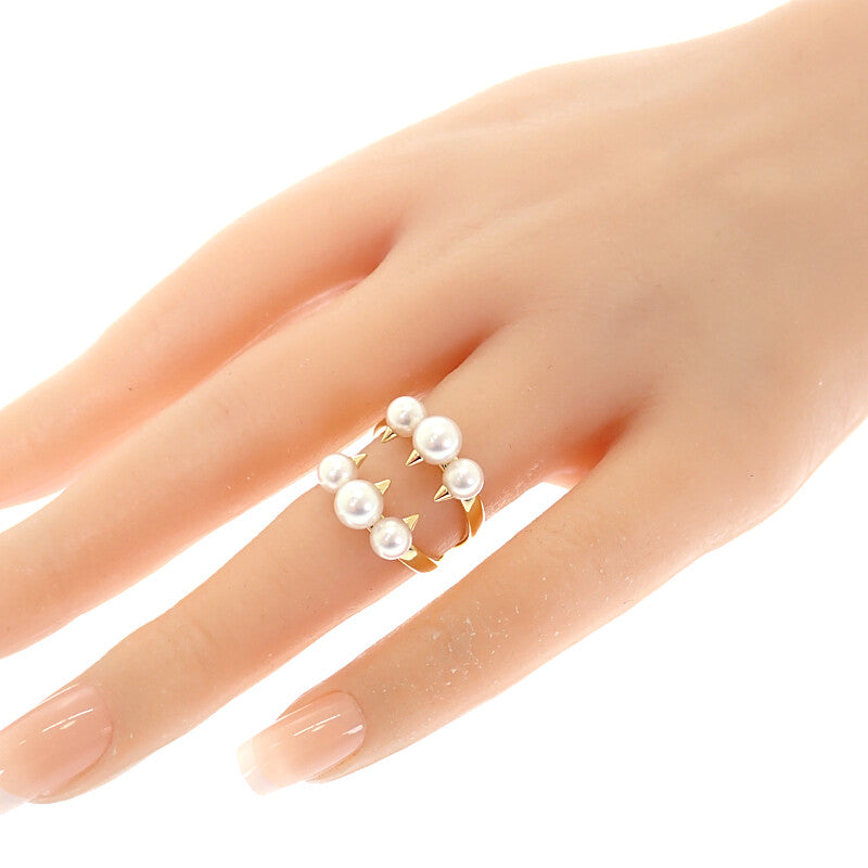 タサキ TASAKI デインジャー シグネチャー 12号 R-4497-18KYG リング K18イエローゴールド ホワイト あこや真珠 レディース【中古】【Aランク】