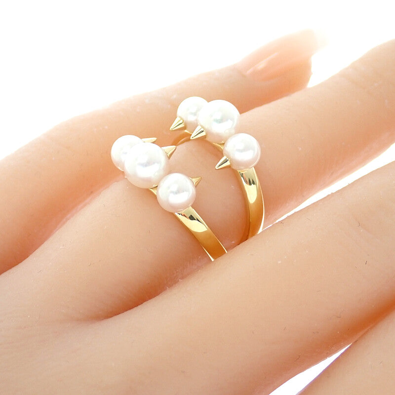 タサキ TASAKI デインジャー シグネチャー 12号 R-4497-18KYG リング K18イエローゴールド ホワイト あこや真珠 レディース【中古】【Aランク】