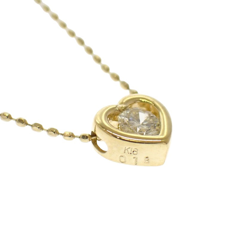 デザインジュエリー ハート ネックレス K18イエローゴールド ダイヤモンド レディース【中古】【Aランク】