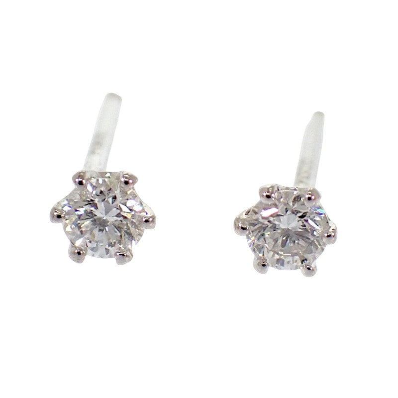 デザインジュエリー 一粒 ピアス Pt900プラチナ ダイヤモンド レディース メンズ【中古】【Aランク】