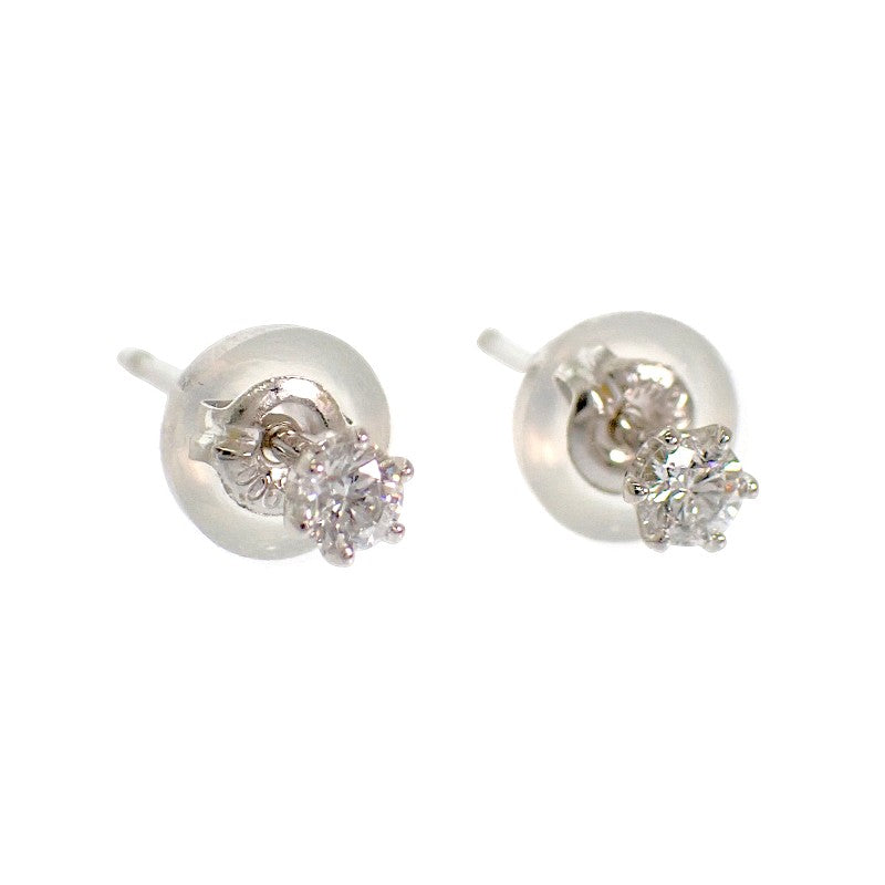 デザインジュエリー 一粒 ピアス Pt900プラチナ ダイヤモンド レディース メンズ【中古】【Aランク】