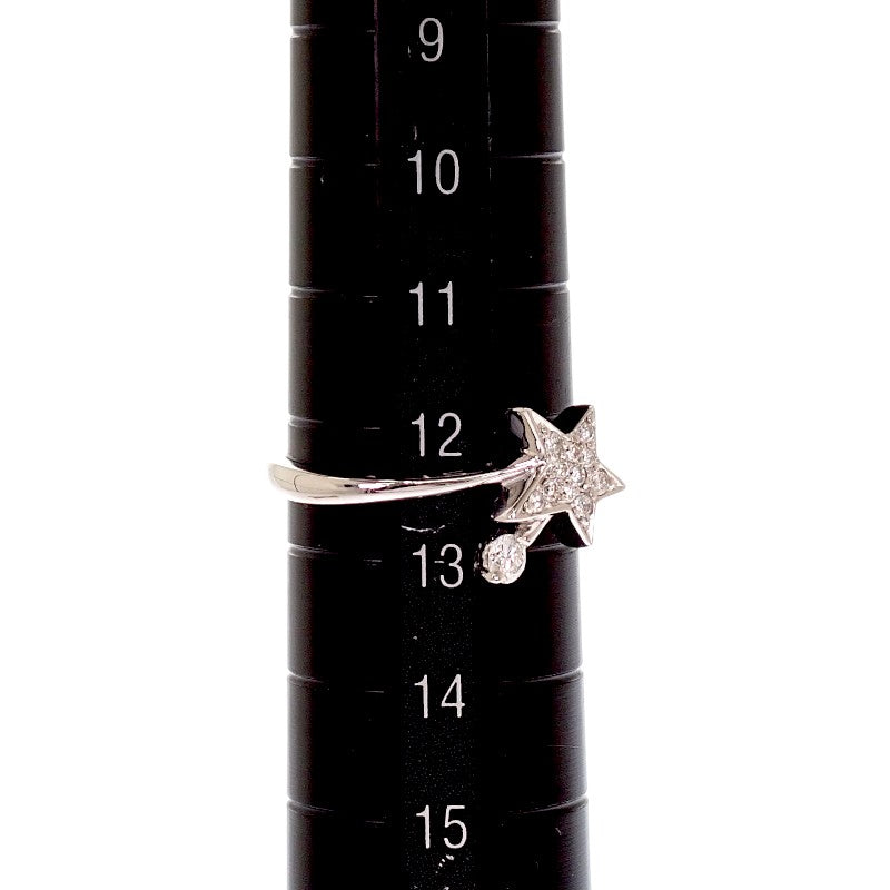 設計珠寶 星星 12.5號 戒指 K18白金 鑽石 女士【中古品】【A級】
