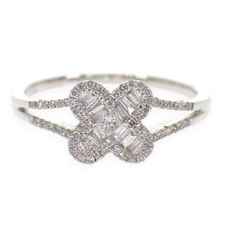 デザインジュエリー クローバー 15号 リング K18ホワイトゴールド ダイヤモンド レディース【中古】【Aランク】