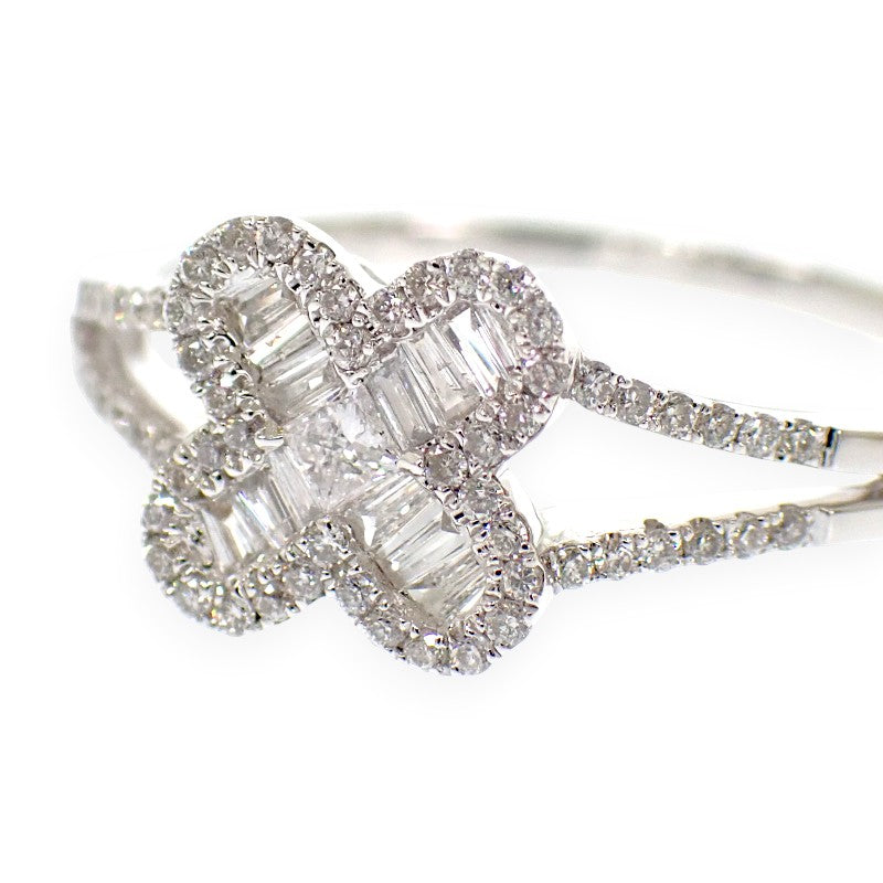 デザインジュエリー クローバー 15号 リング K18ホワイトゴールド ダイヤモンド レディース【中古】【Aランク】