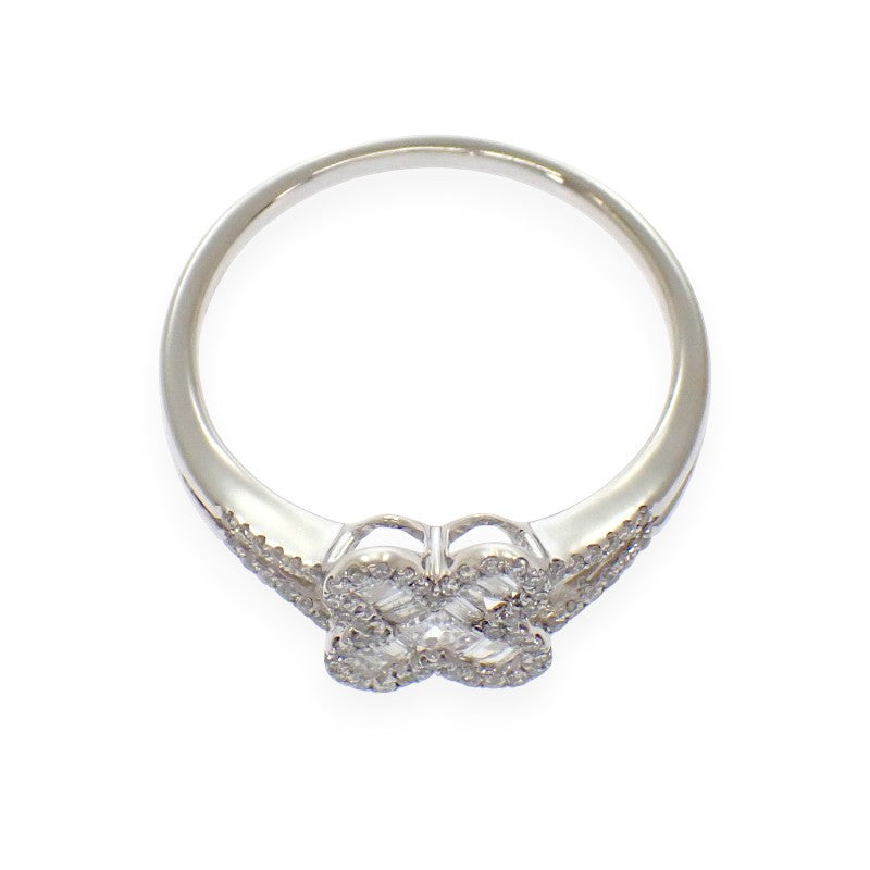デザインジュエリー クローバー 15号 リング K18ホワイトゴールド ダイヤモンド レディース【中古】【Aランク】