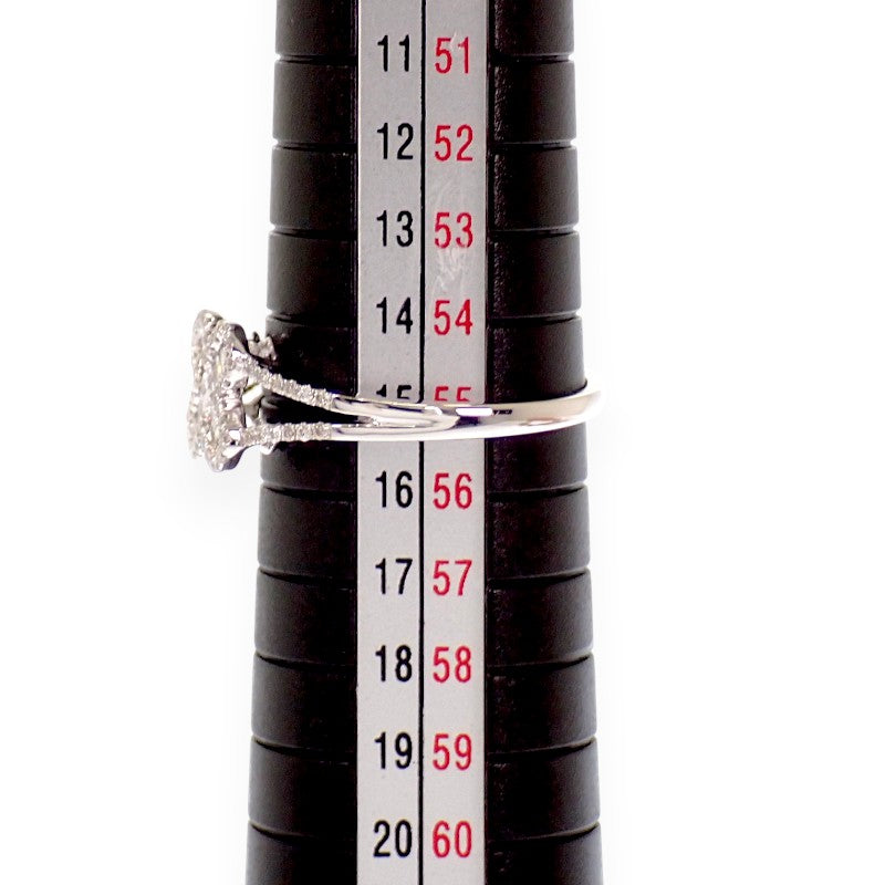 デザインジュエリー クローバー 15号 リング K18ホワイトゴールド ダイヤモンド レディース【中古】【Aランク】