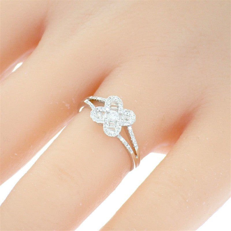 デザインジュエリー クローバー 15号 リング K18ホワイトゴールド ダイヤモンド レディース【中古】【Aランク】