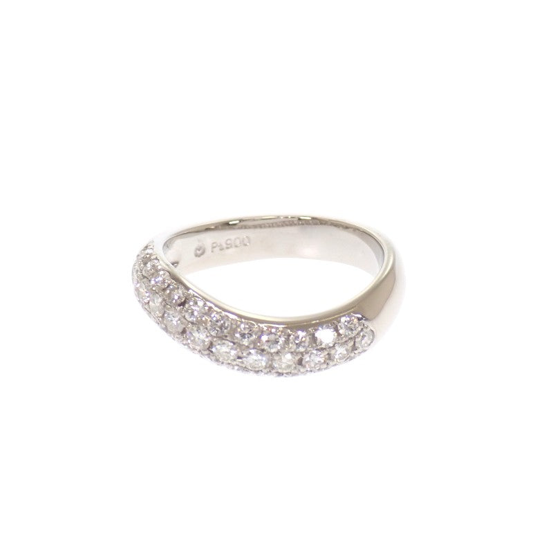 ミラショーン mila schon パヴェダイヤ ウエーブ 13号 リング Pt900プラチナ ダイヤモンド レディース【中古】【Aランク】