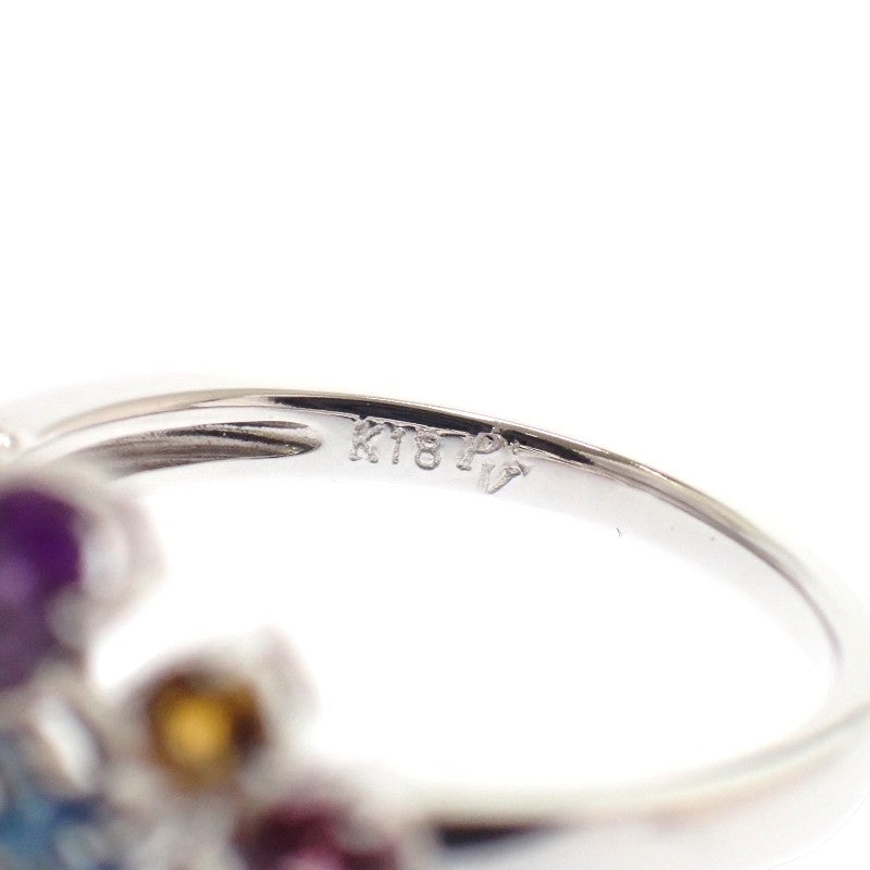 Ponte Vecchio 弗羅倫斯之橋 Ponte Vecchio 花朵 8號 戒指 K18白金 鑽石 女士【中古】【A級品】