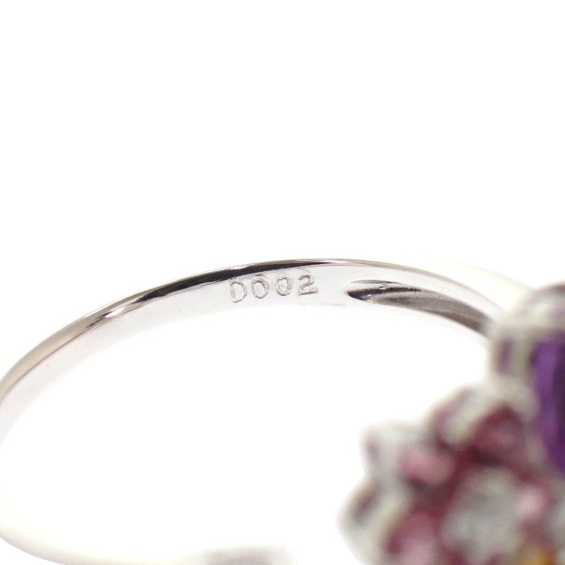 ポンテヴェキオ Ponte Vecchio フラワー 8号 リング K18ホワイトゴールド ダイヤモンド レディース【中古】【Aランク】