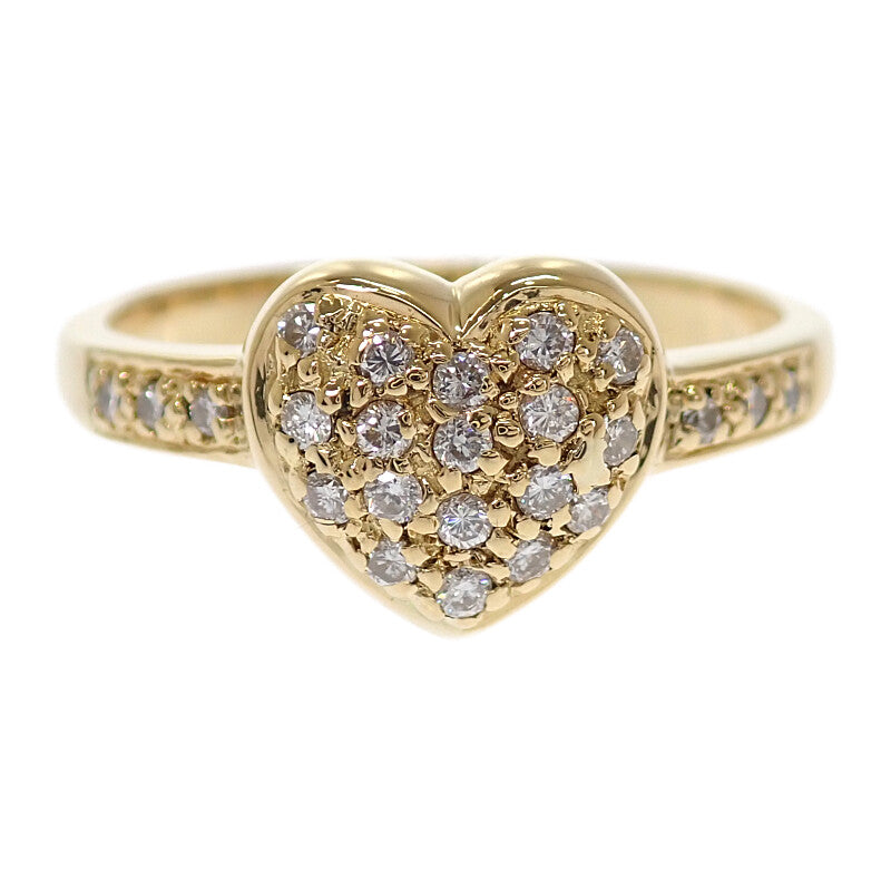 ポンテヴェキオ Ponte Vecchio ハート 10号 リング K18イエローゴールド ダイヤモンド レディース【中古】【Aランク】