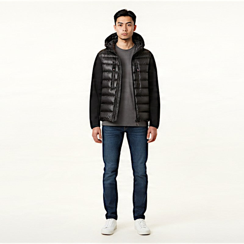 モンクレール MONCLER グルノーブル ダウン切り替え ブルゾン S K20979B00008C9043 ダウンジャケット ナイロン ブラック メンズ【中古】【ABランク】