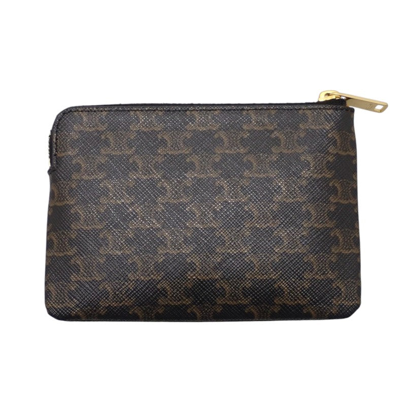 セリーヌ CELINE キーリング付き 10C662CA2.38NO コインケース ポリウレタン ブラック ゴールド金具 メンズ レディース【中古】【Aランク】