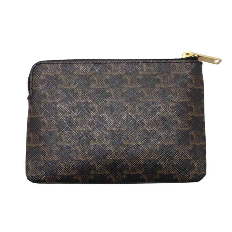 セリーヌ CELINE キーリング付き 10C662CA2.38NO コインケース ポリウレタン ブラック ゴールド金具 メンズ レディース【中古】【Aランク】