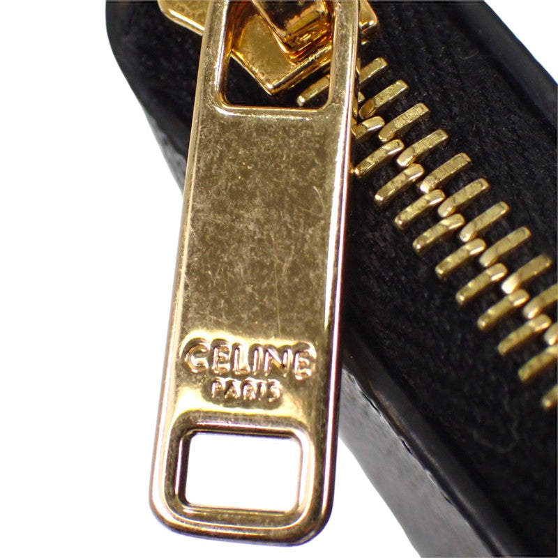 セリーヌ CELINE キーリング付き 10C662CA2.38NO コインケース ポリウレタン ブラック ゴールド金具 メンズ レディース【中古】【Aランク】